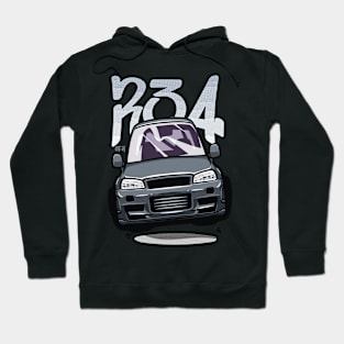 Grey Hero Color JDM Favorite Gtr r34 Hoodie